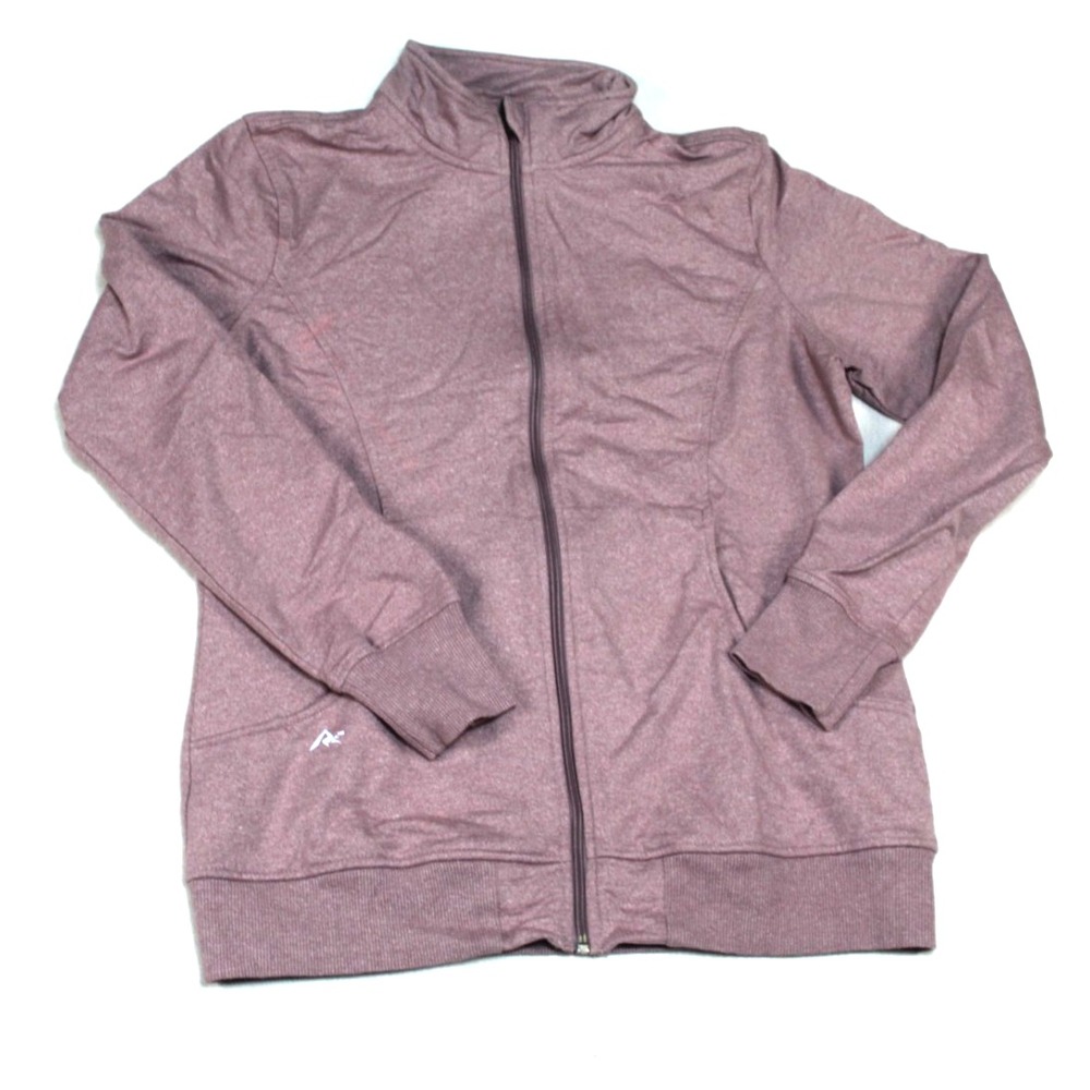 Ridgecut Full Zip Sweater Women M Pink Excellent Mock Neck Long Sleeve Raglan